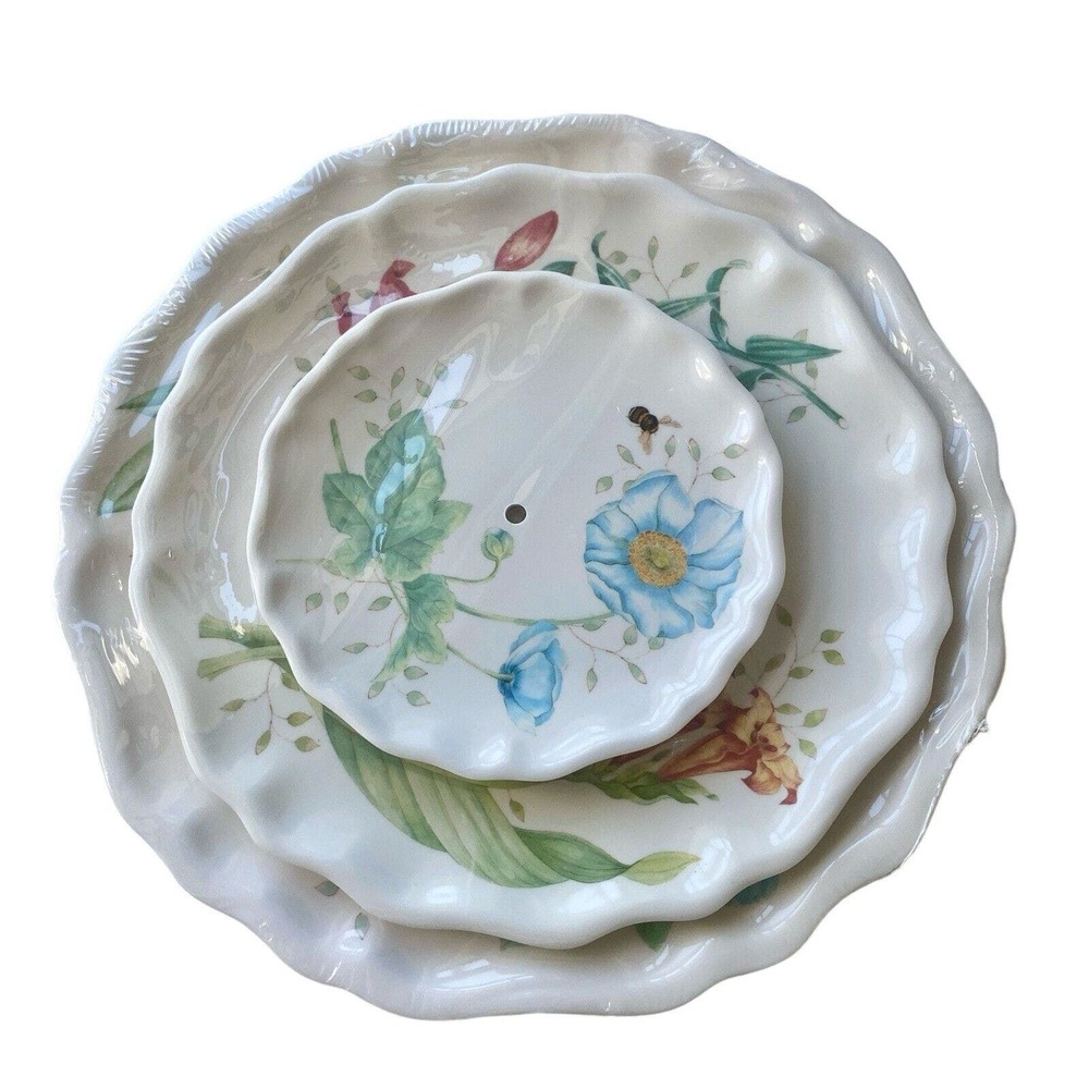 Lenox Butterfly Meadow 3 Tier Server Melamine Plates - Plates Only